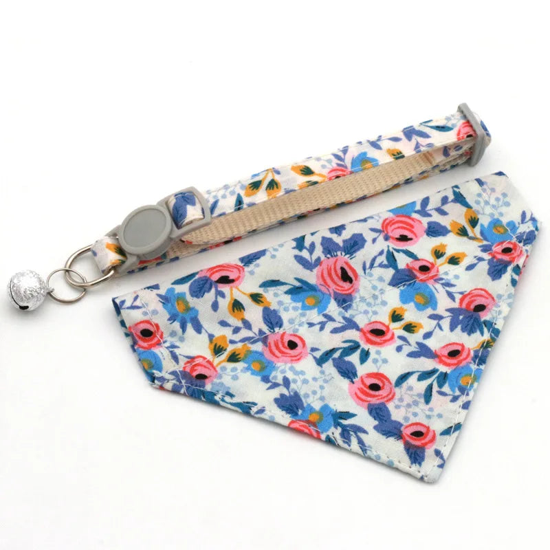 Floral Dog Bandana | Adjustable Neck Scarf for Dogs & Cats