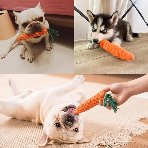 Carrot Rope Chew Toy | Cotton Knot Dog Toy