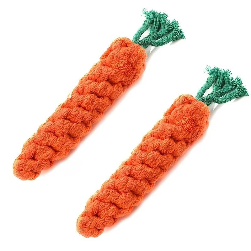 Carrot Rope Chew Toy | Cotton Knot Dog Toy