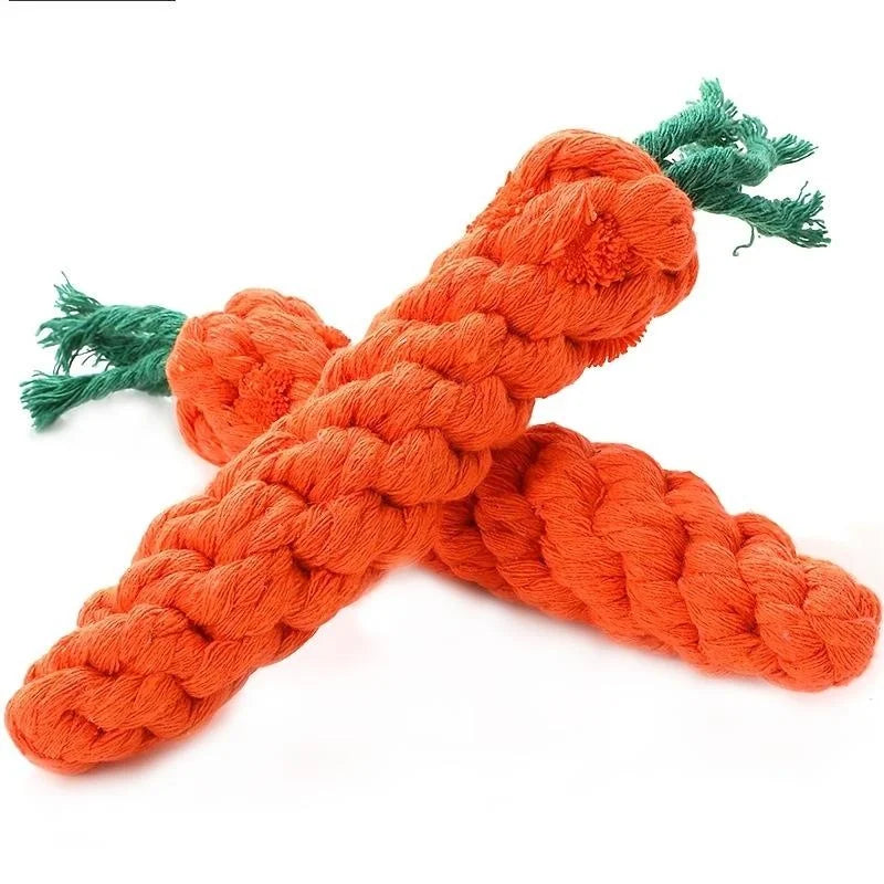 Carrot Rope Chew Toy | Cotton Knot Dog Toy