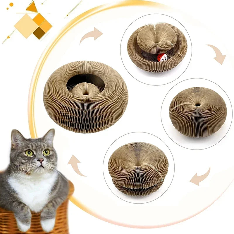 Organ Cat Scratching Board — Foldable Interactive Toy with Bell for Kittens & Cats