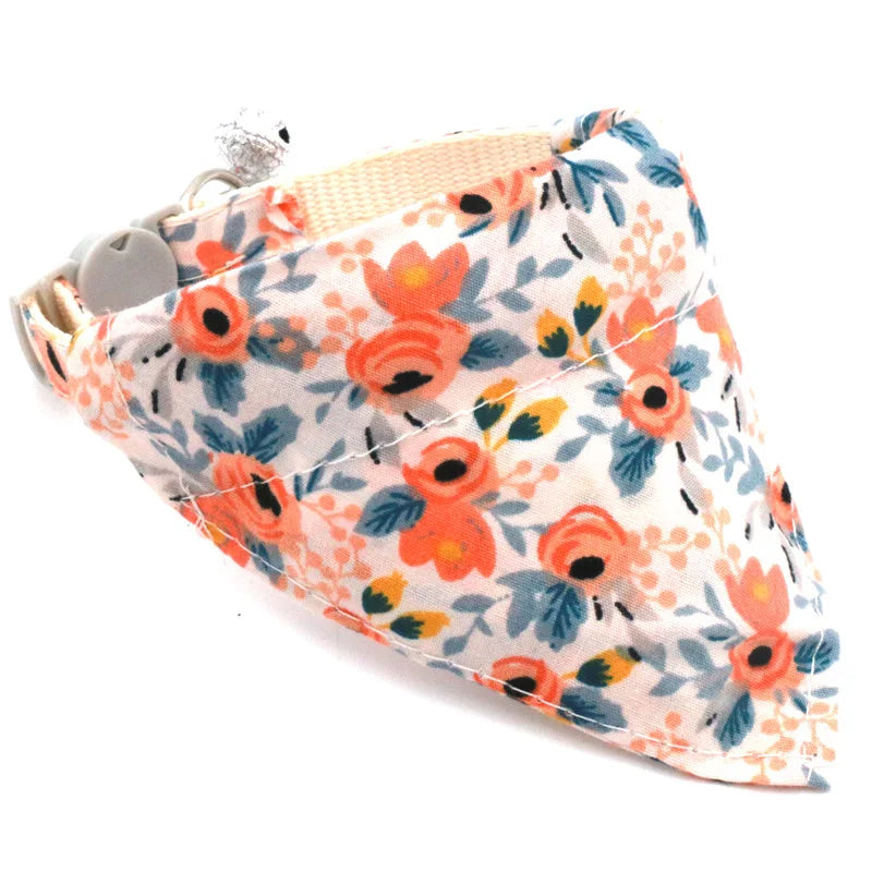 Floral Dog Bandana | Adjustable Neck Scarf for Dogs & Cats