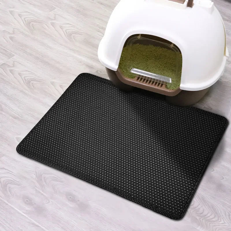 Double Layer Cat Litter Mat — Waterproof & Non-Slip for Litter Box