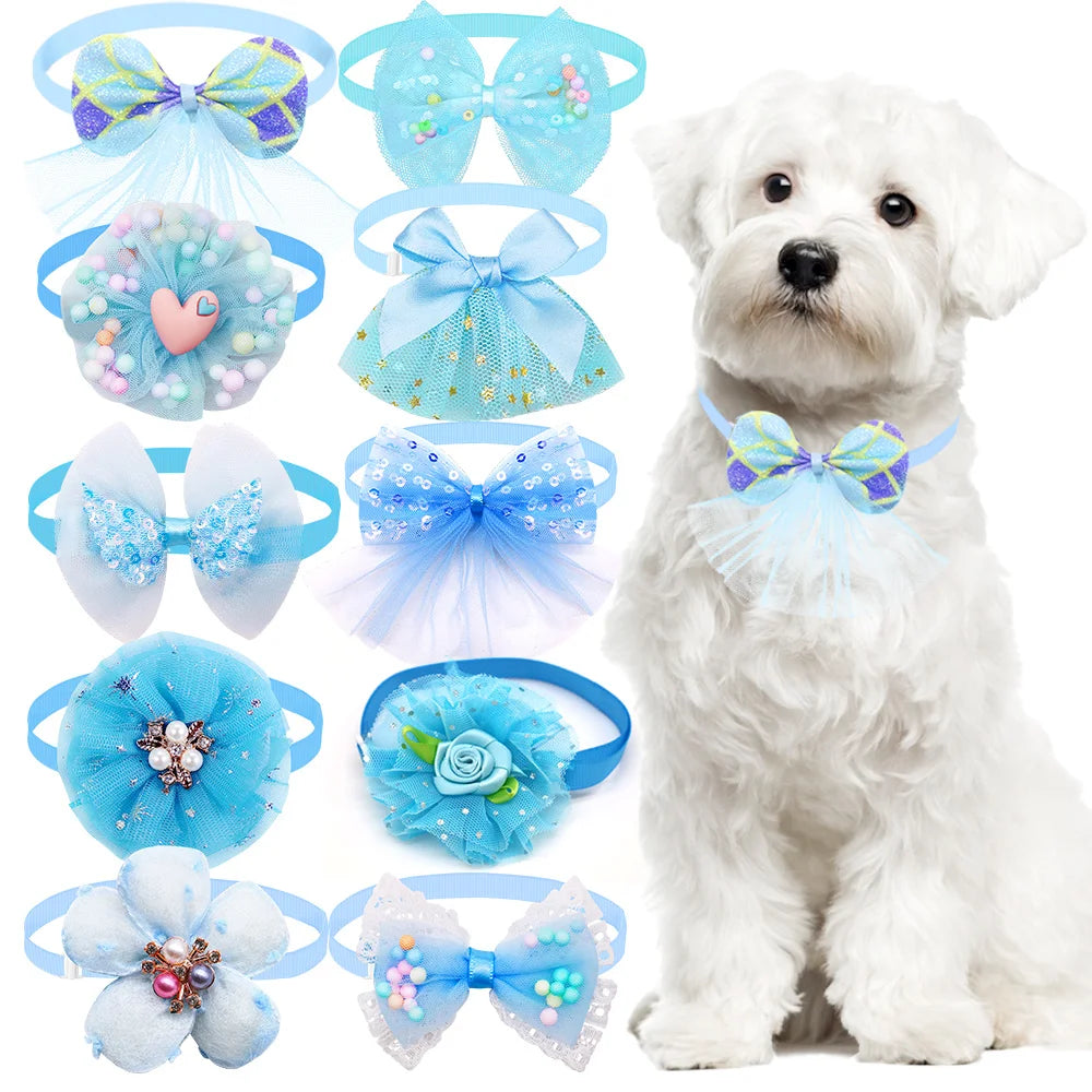 Cute Lace Bow Dog Collar — Adjustable Necktie for Small Dogs & Puppies