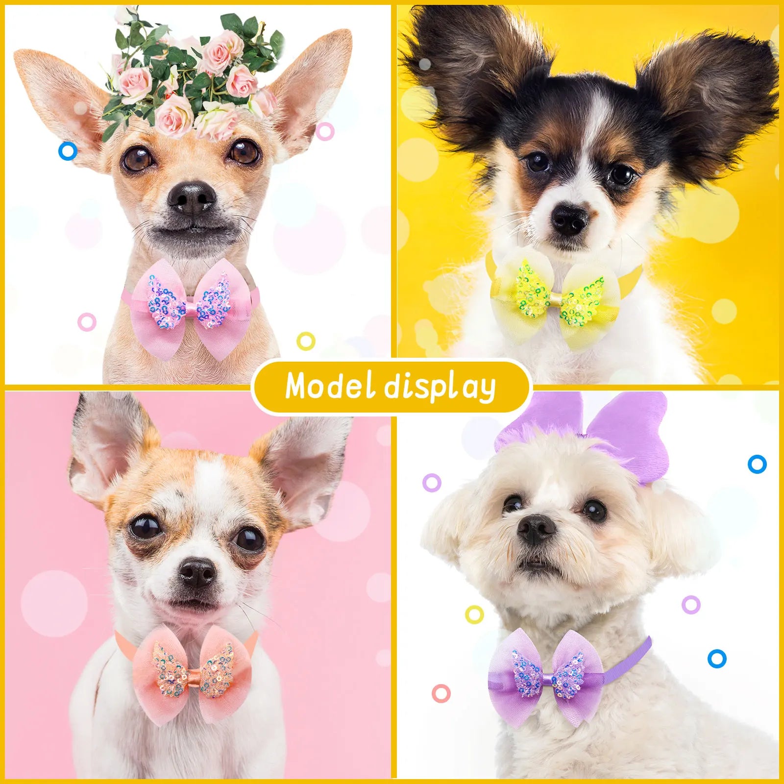 Cute Lace Bow Dog Collar — Adjustable Necktie for Small Dogs & Puppies