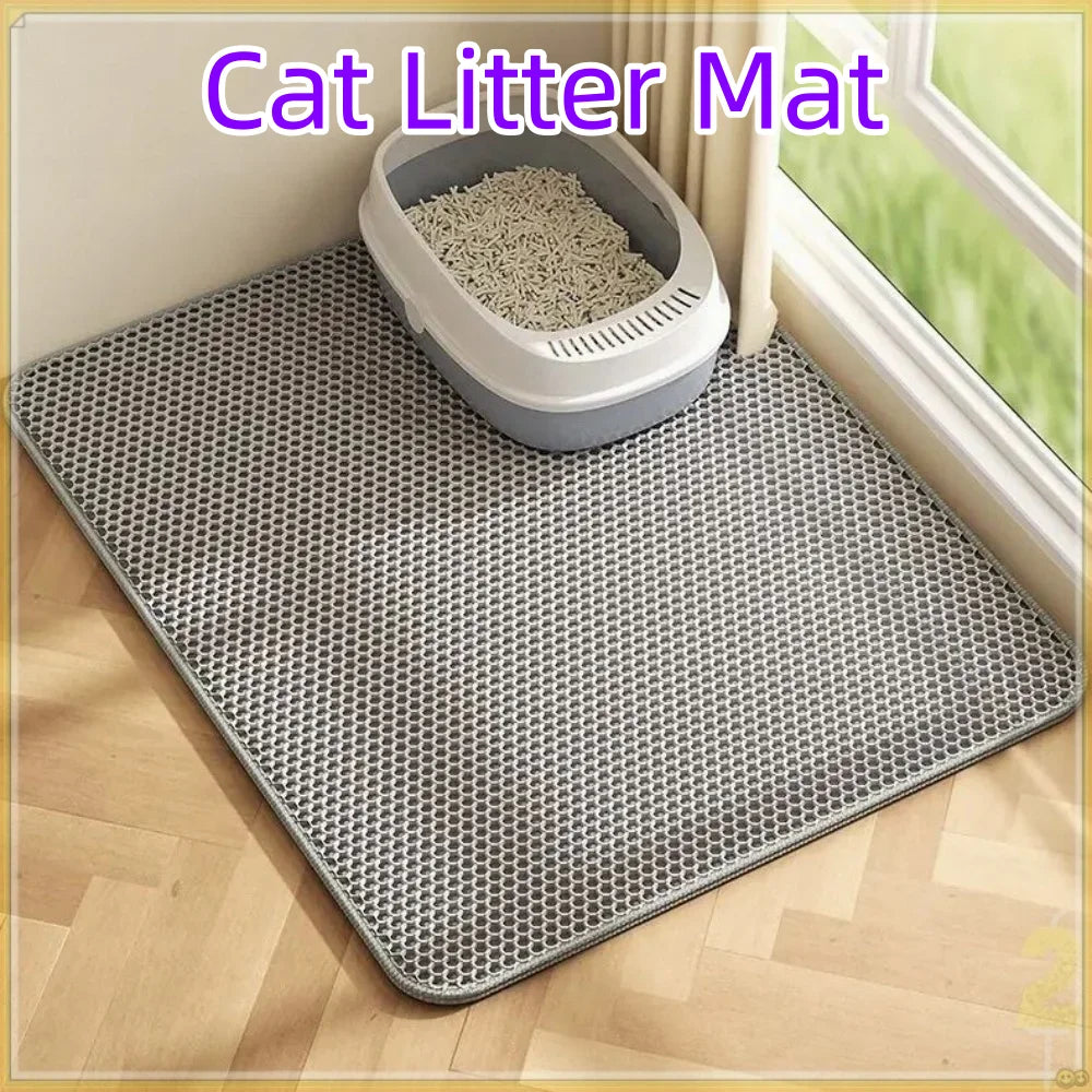 Premium Large Cat Litter Mat — 90x60CM Waterproof Double Layer
