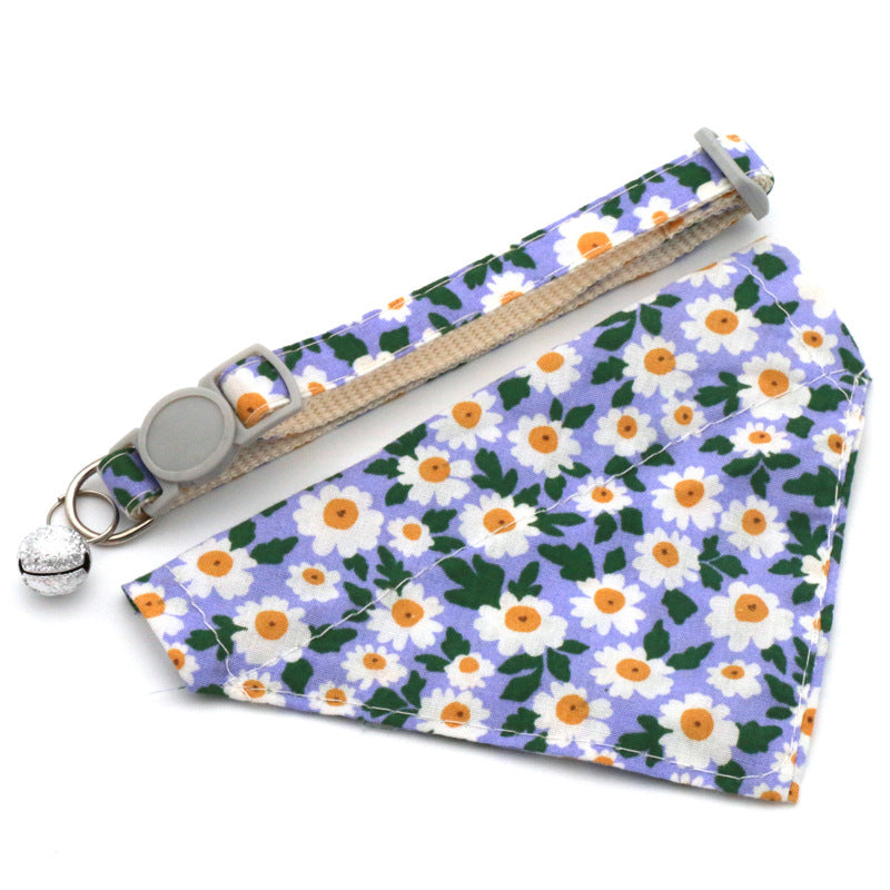 Floral Dog Bandana | Adjustable Neck Scarf for Dogs & Cats