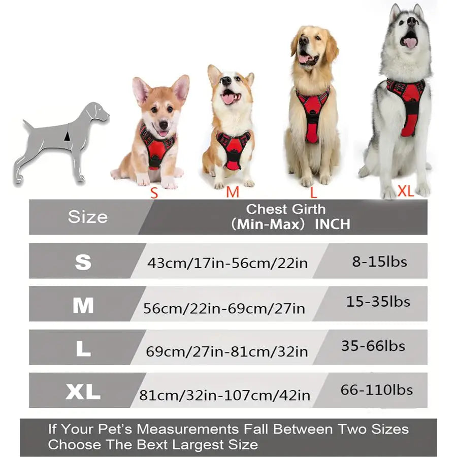 No-Pull Dog Harness — Reflective & Adjustable for All Sizes