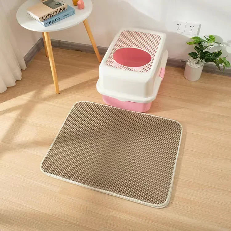 Double Layer Cat Litter Mat — Waterproof & Non-Slip for Litter Box
