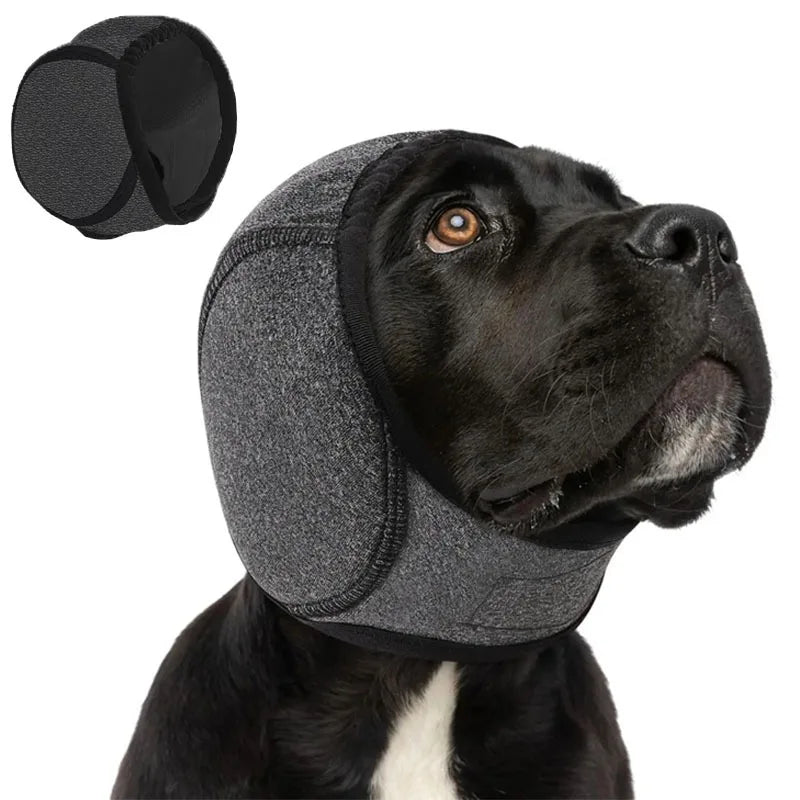 Dog Calming Hood — Noise Cancelling Ear Muffs for Anxiety, Storms & Grooming
