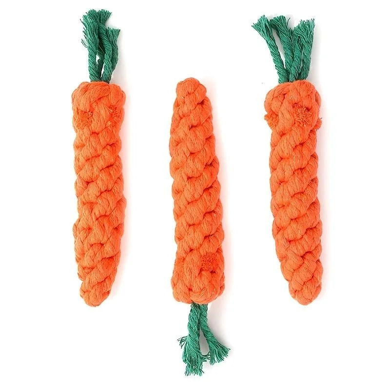 Carrot Rope Chew Toy | Cotton Knot Dog Toy
