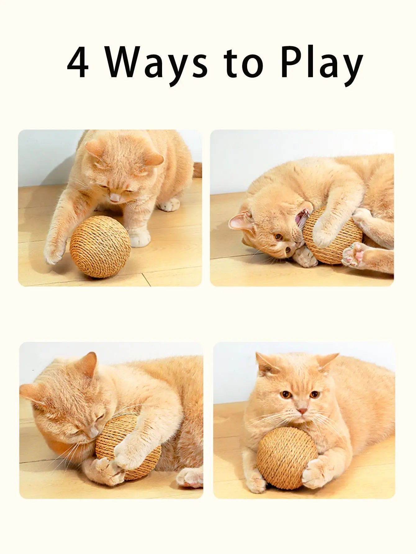 Sisal Cat Scratching Ball — Interactive Toy for Kittens & Cats