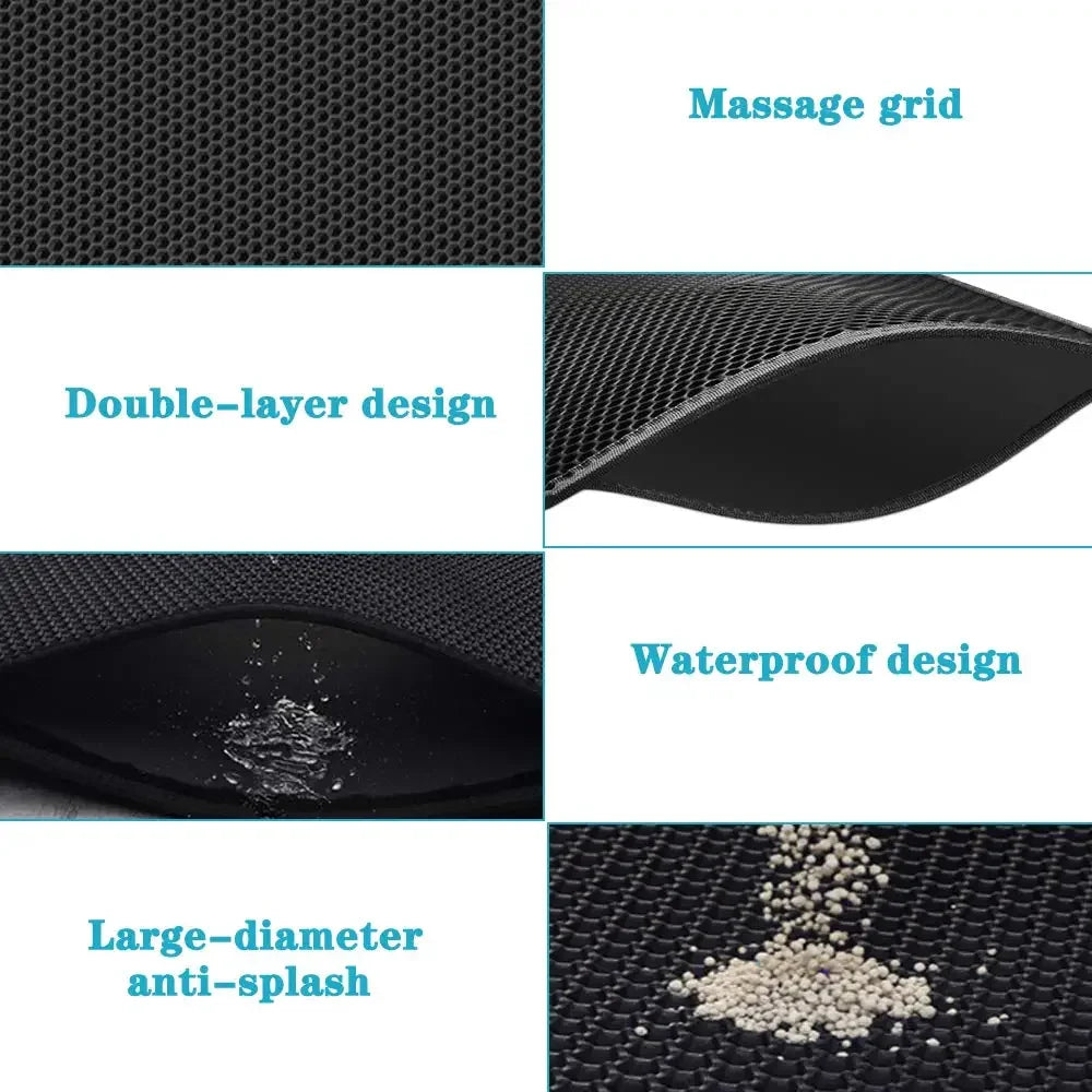 Double Layer Cat Litter Mat — Waterproof & Non-Slip for Litter Box