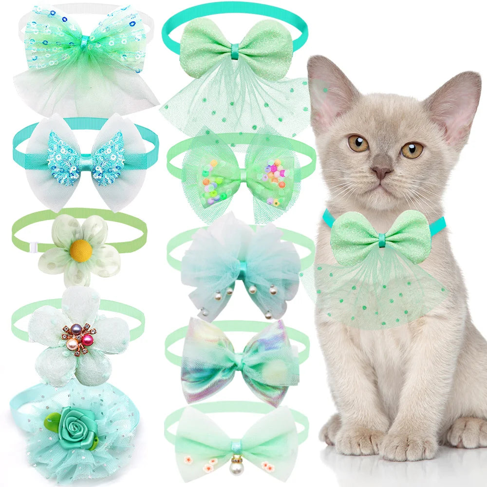 Cute Lace Bow Dog Collar — Adjustable Necktie for Small Dogs & Puppies