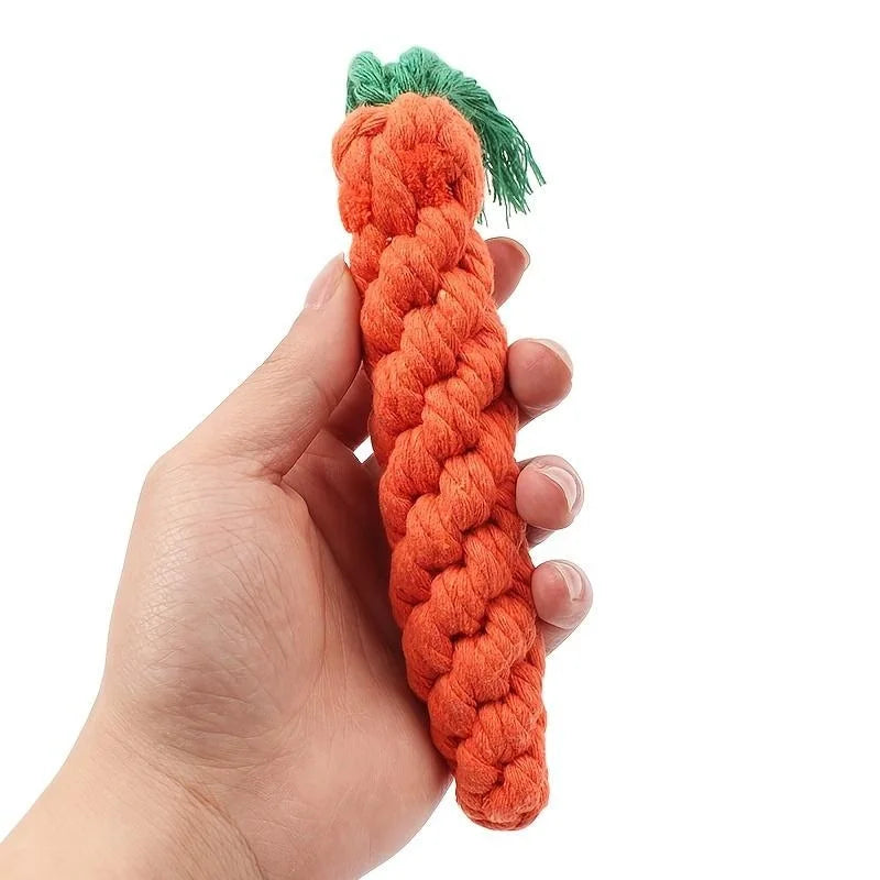 Carrot Rope Chew Toy | Cotton Knot Dog Toy