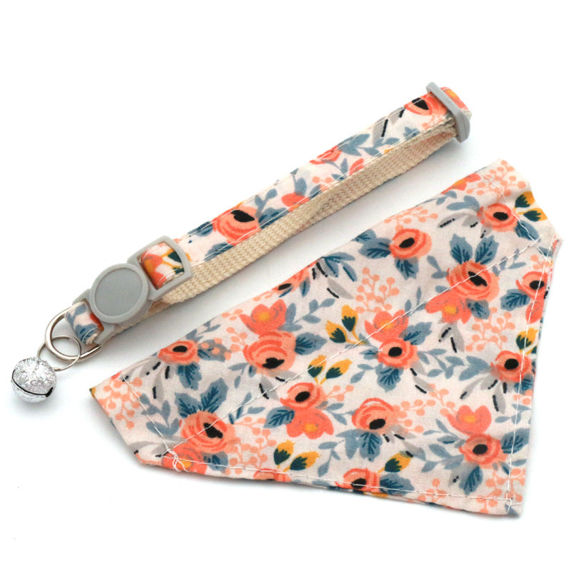 Floral Dog Bandana | Adjustable Neck Scarf for Dogs & Cats