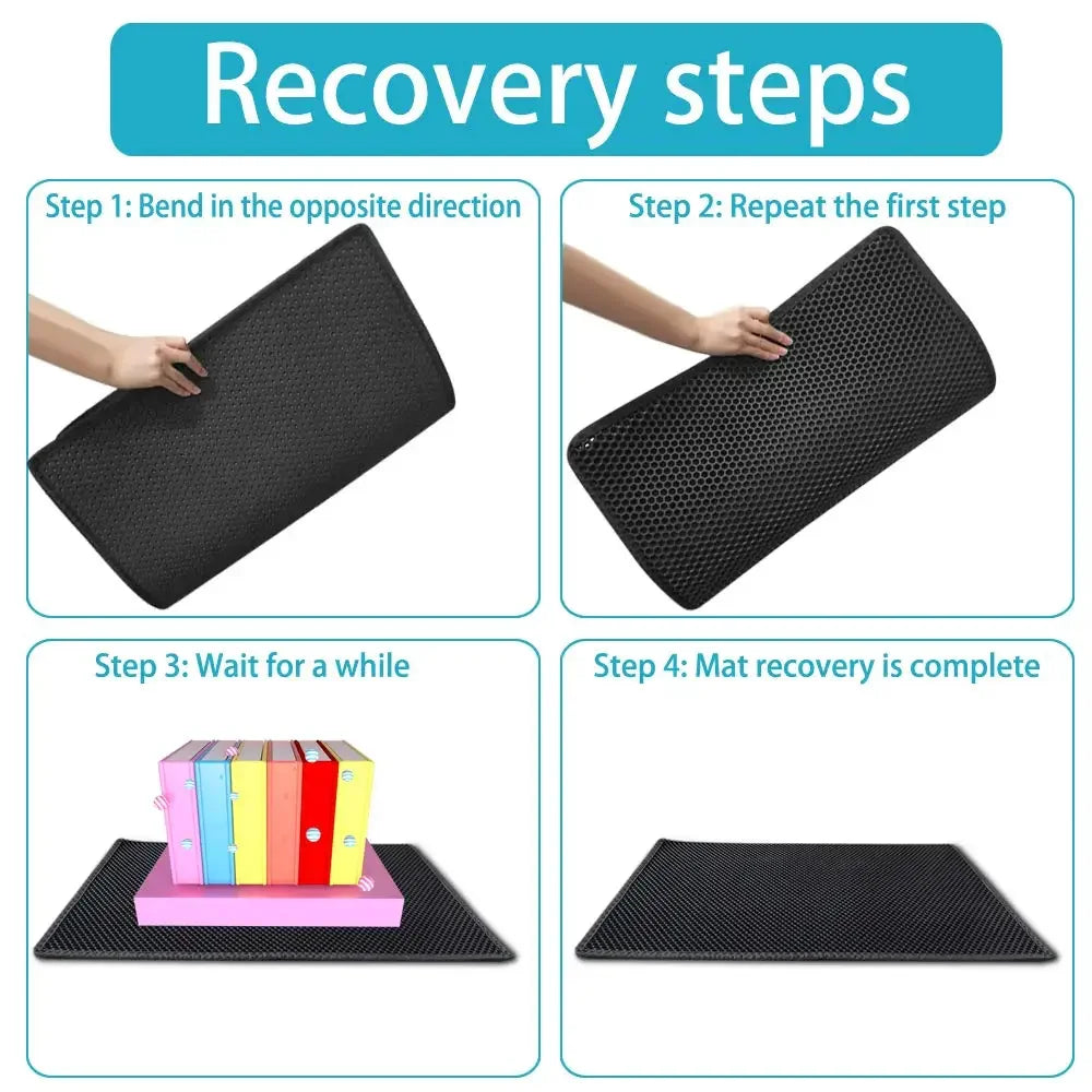 Double Layer Cat Litter Mat — Waterproof & Non-Slip for Litter Box