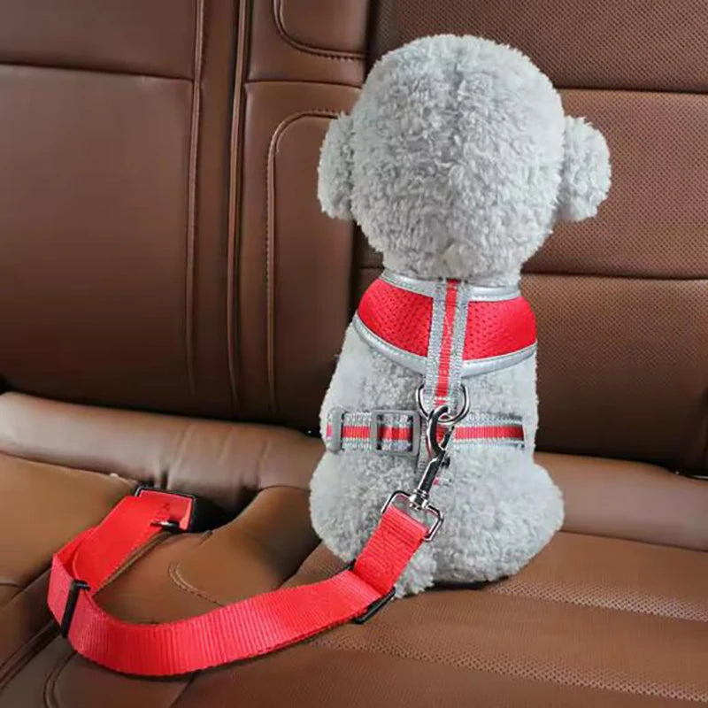 Dog Car Seat Belt Safety Harness — Adjustable Travel Restraint for Pets