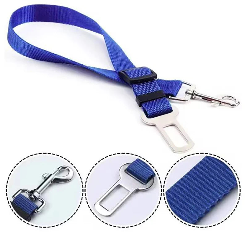 Dog Car Seat Belt Safety Harness — Adjustable Travel Restraint for Pets