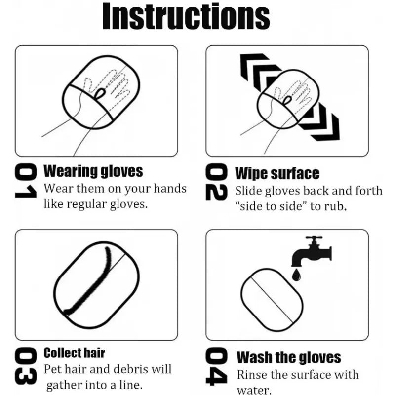 Pet Hair Remover Glove — Reusable Electrostatic Lint Brush for Dogs & Cats
