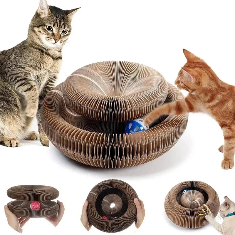 Organ Cat Scratching Board — Foldable Interactive Toy with Bell for Kittens & Cats