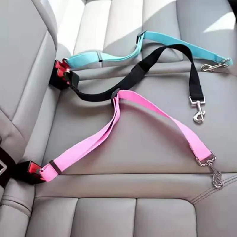 Dog Car Seat Belt Safety Harness — Adjustable Travel Restraint for Pets