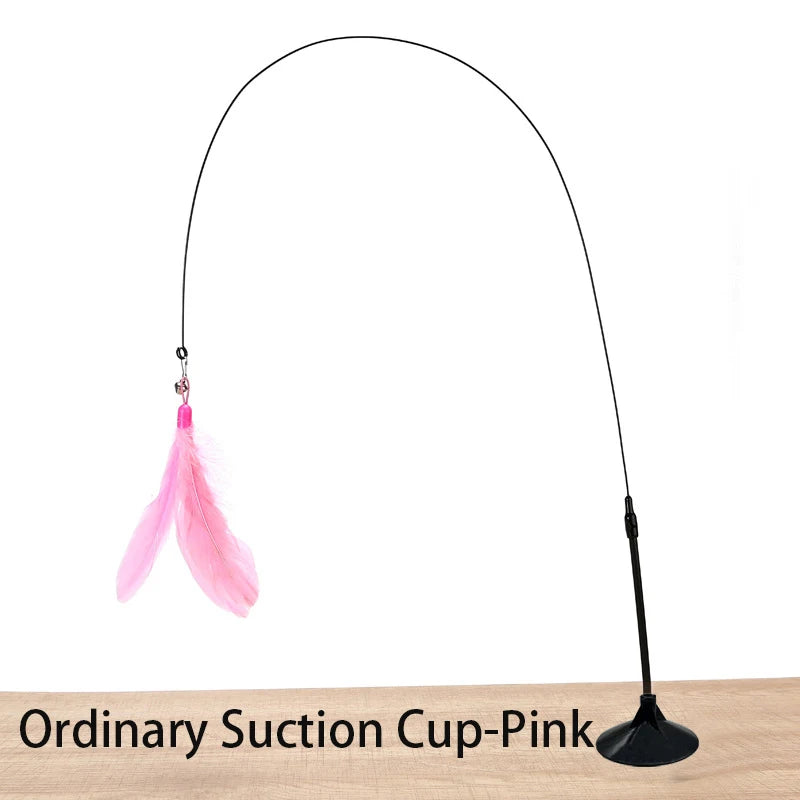Interactive Cat Feather Wand Toy | Hands-Free Suction Cup