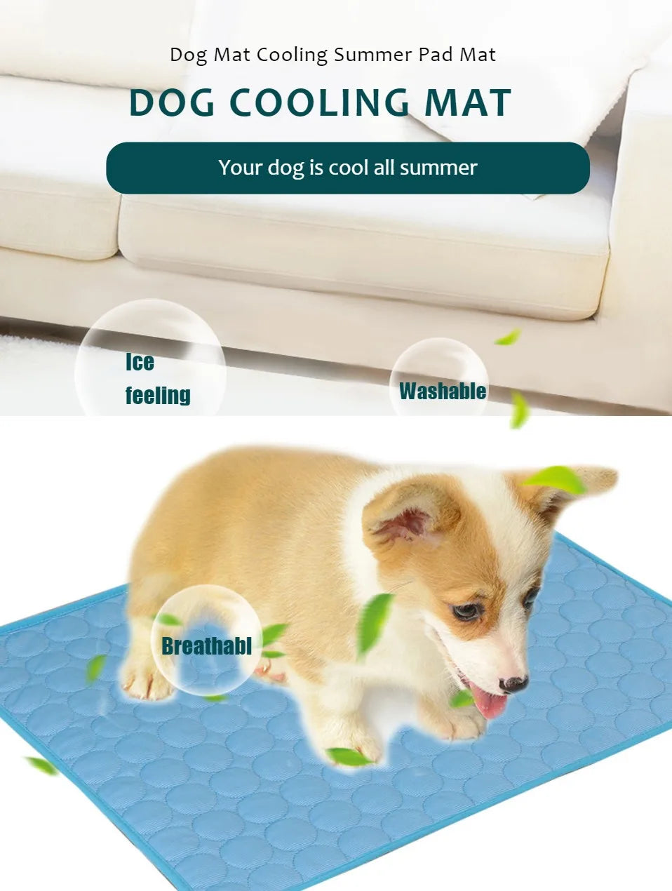 Dog Cooling Mat — Self-Cooling Pad for Dogs & Cats