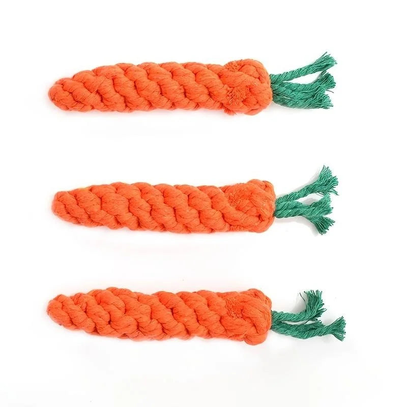 Carrot Rope Chew Toy | Cotton Knot Dog Toy