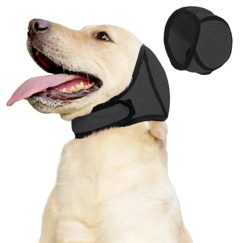 Dog Calming Hood — Noise Cancelling Ear Muffs for Anxiety, Storms & Grooming