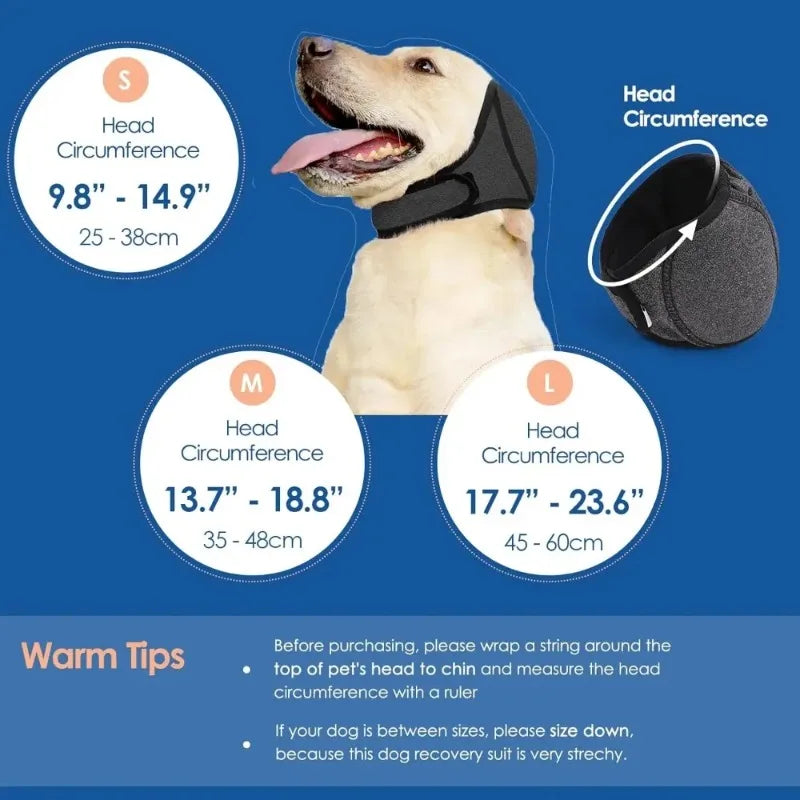 Dog Calming Hood — Noise Cancelling Ear Muffs for Anxiety, Storms & Grooming