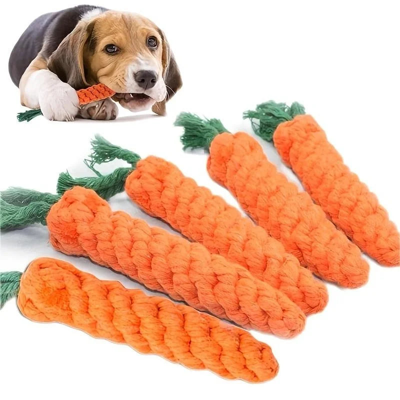 Carrot Rope Chew Toy | Cotton Knot Dog Toy