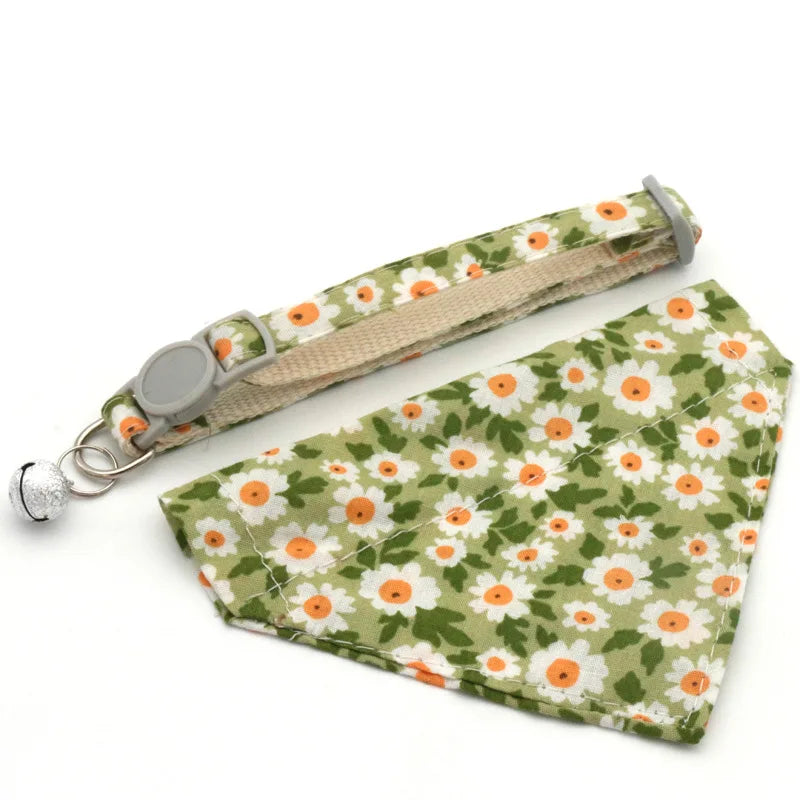 Floral Dog Bandana | Adjustable Neck Scarf for Dogs & Cats
