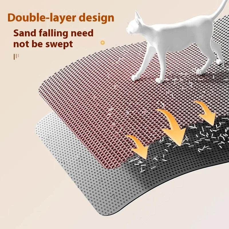 Premium Large Cat Litter Mat — 90x60CM Waterproof Double Layer