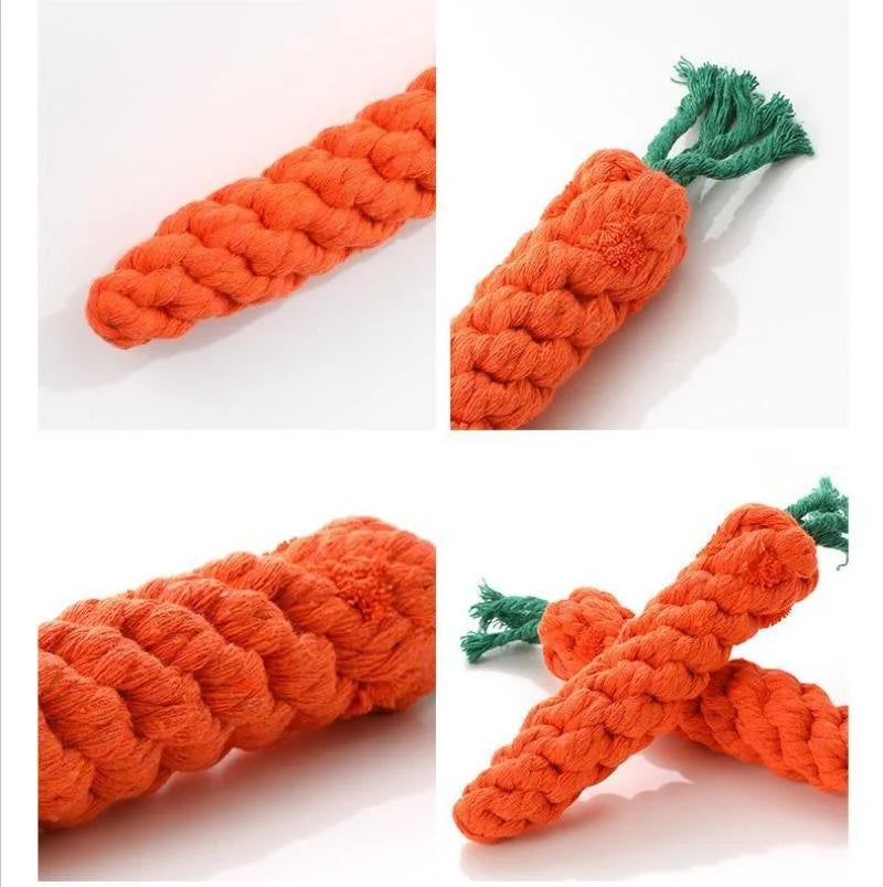 Carrot Rope Chew Toy | Cotton Knot Dog Toy