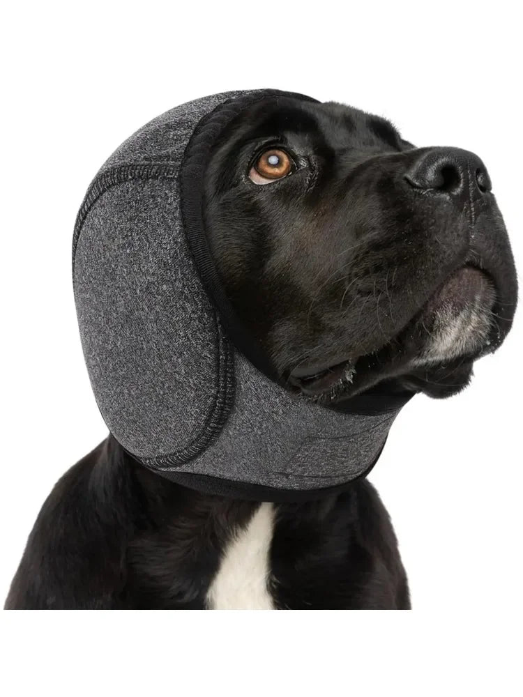 Dog Calming Hood — Noise Cancelling Ear Muffs for Anxiety, Storms & Grooming