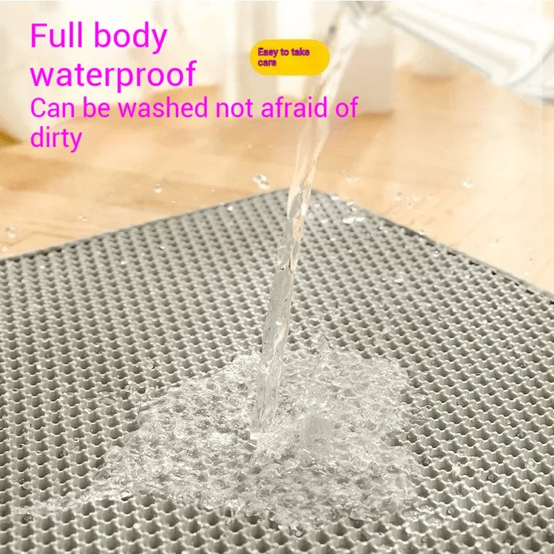 Premium Large Cat Litter Mat — 90x60CM Waterproof Double Layer