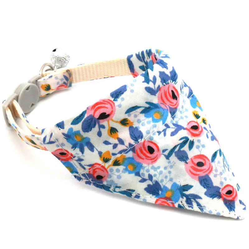 Floral Dog Bandana | Adjustable Neck Scarf for Dogs & Cats