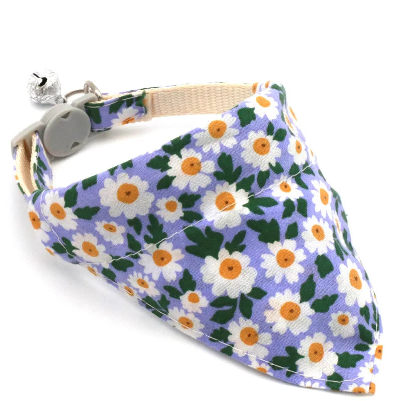 Floral Dog Bandana | Adjustable Neck Scarf for Dogs & Cats