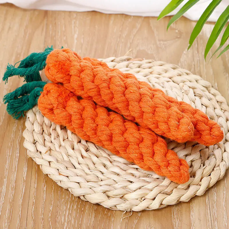 Carrot Rope Chew Toy | Cotton Knot Dog Toy
